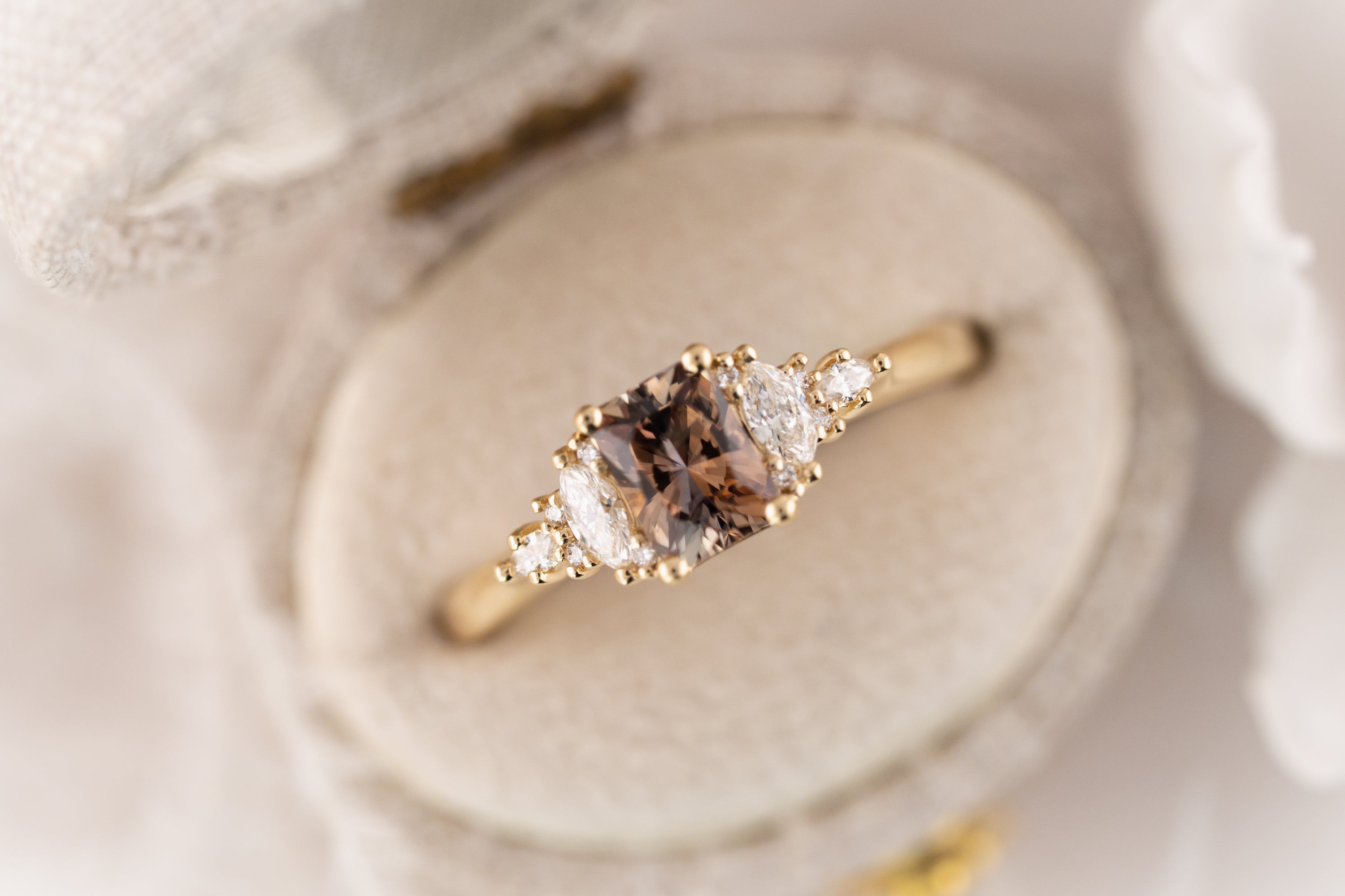 The Maeve Ring | 0.88 CT Radiant Parti Montana Sapphire - Lavender Creek Gems 