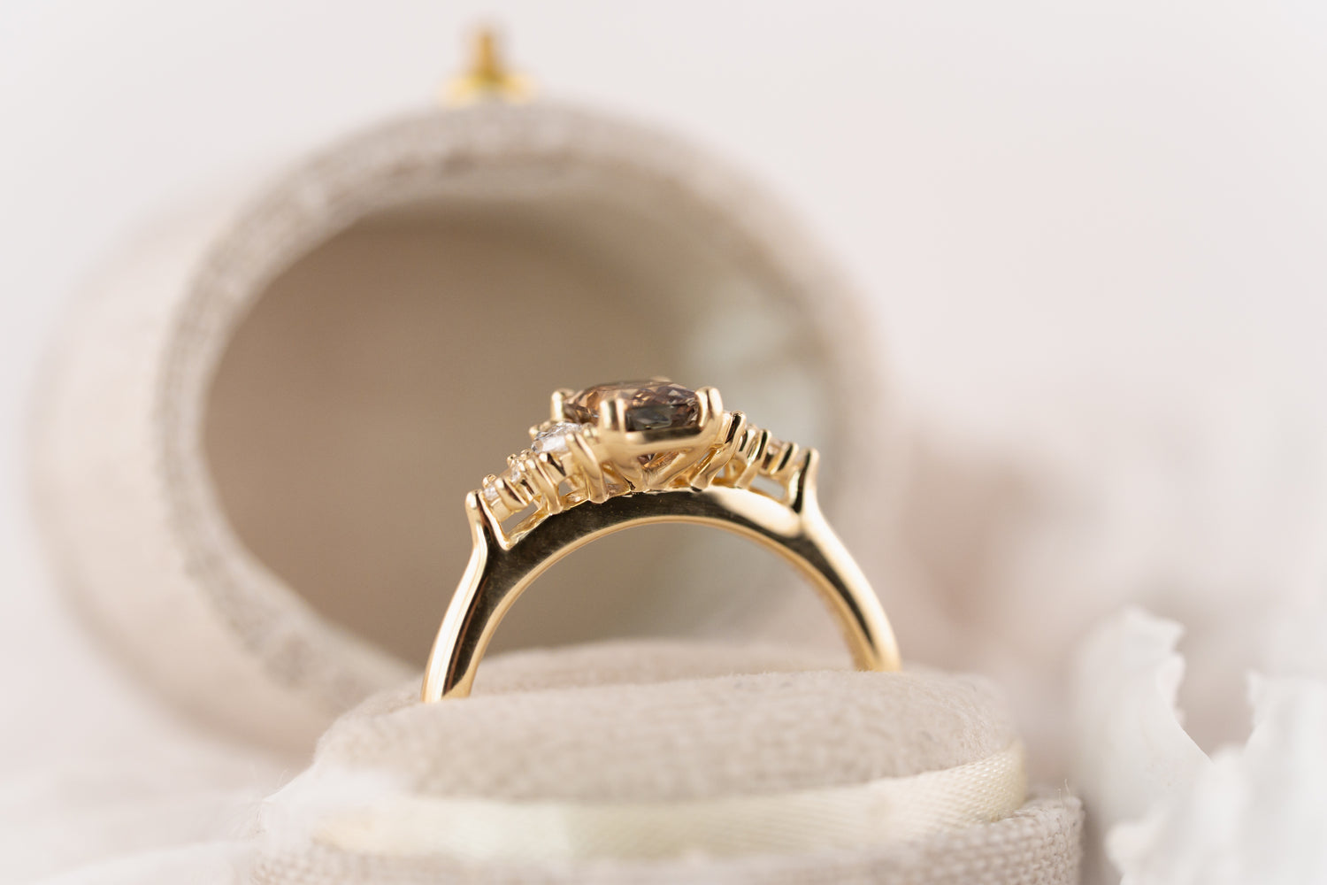 The Maeve Ring | 0.88 CT Radiant Parti Montana Sapphire - Lavender Creek Gems 