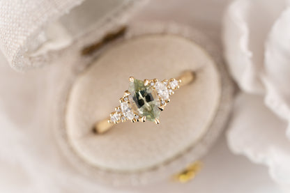The Maeve Ring | 1.04 CT Marquise Green Sapphire - Lavender Creek Gems 