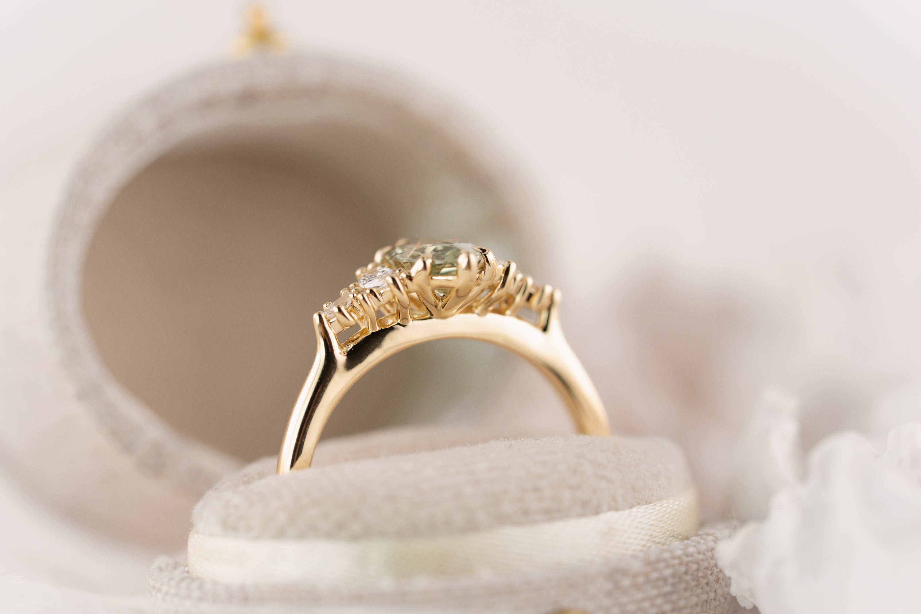 The Maeve Ring | 1.04 CT Marquise Green Sapphire - Lavender Creek Gems 
