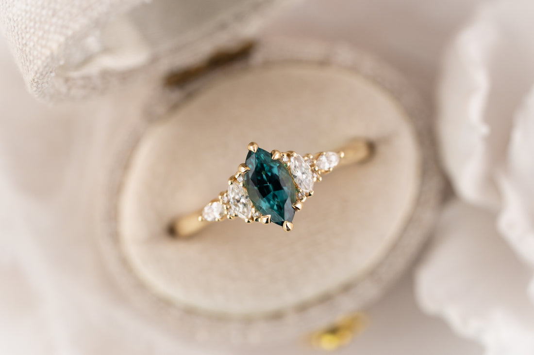 The Maeve Ring | 0.71 CT Marquise Lagoon Tourmaline - Lavender Creek Gems 