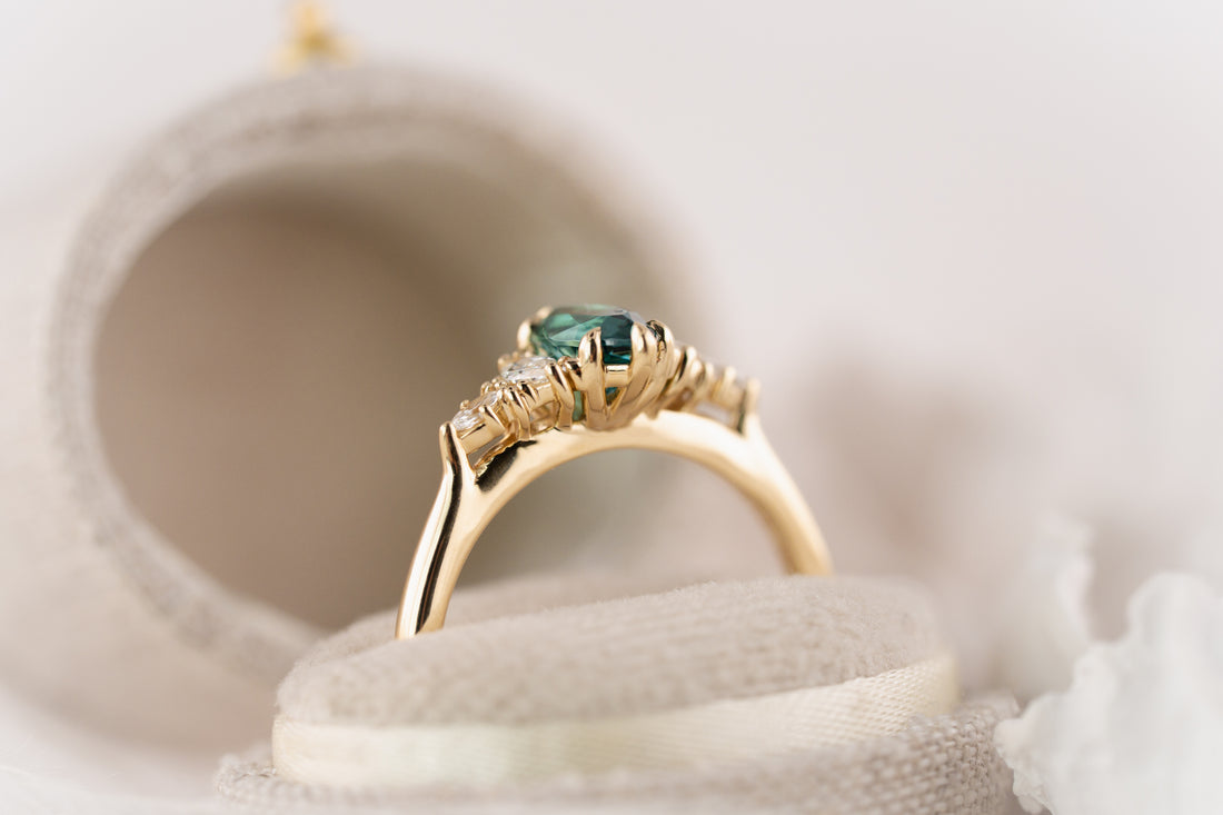 The Maeve Ring | 0.71 CT Marquise Lagoon Tourmaline - Lavender Creek Gems 