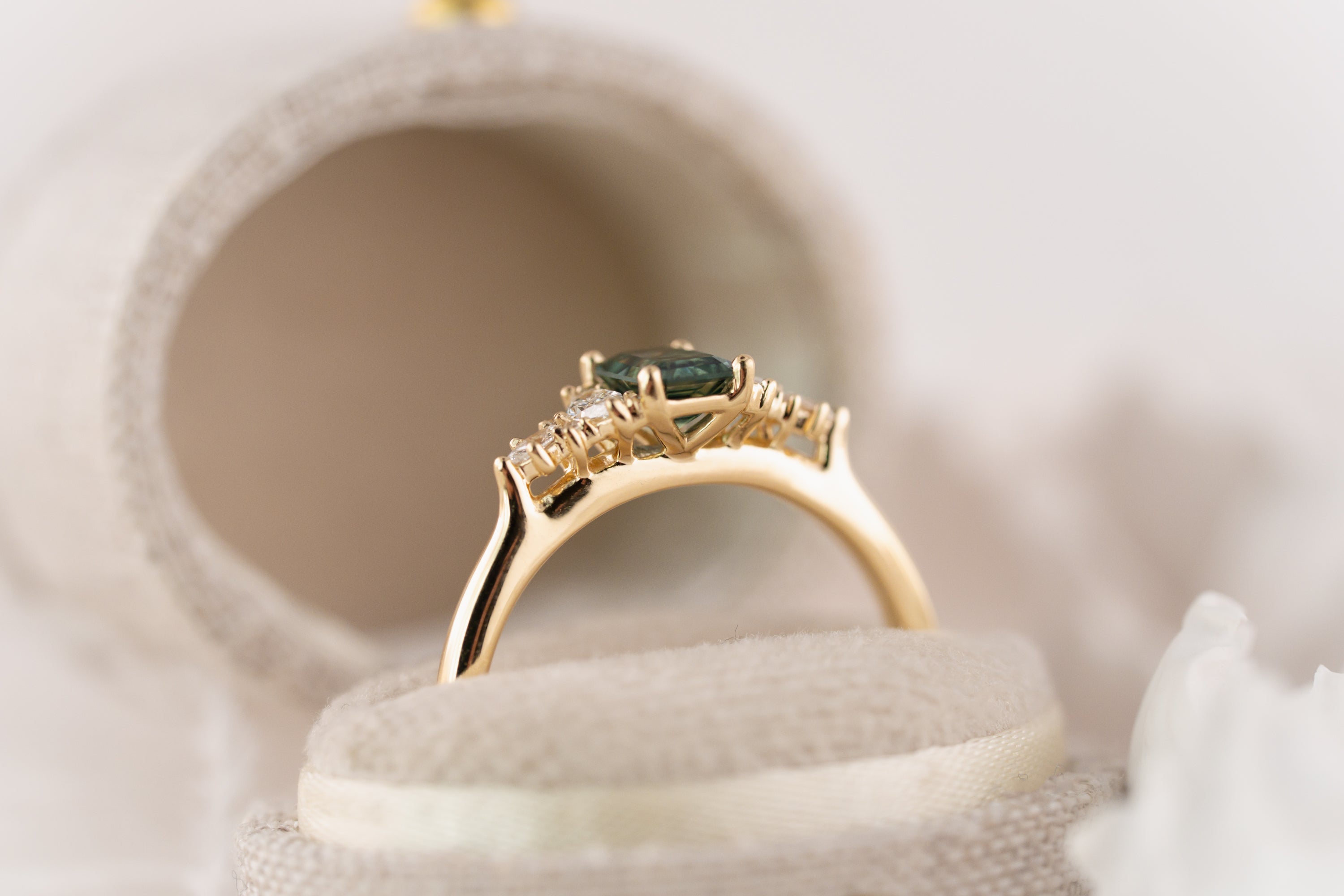 The Maeve Ring | 0.61 CT Emerald Cut Blue Montana Sapphire - Lavender Creek Gems 