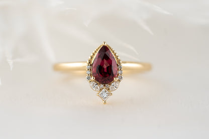 The Charlotte Ring | 0.86 CT Pear Red Spinel