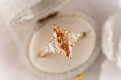 The Maeve Ring | 2.55 CT Marquise Orange Diamond