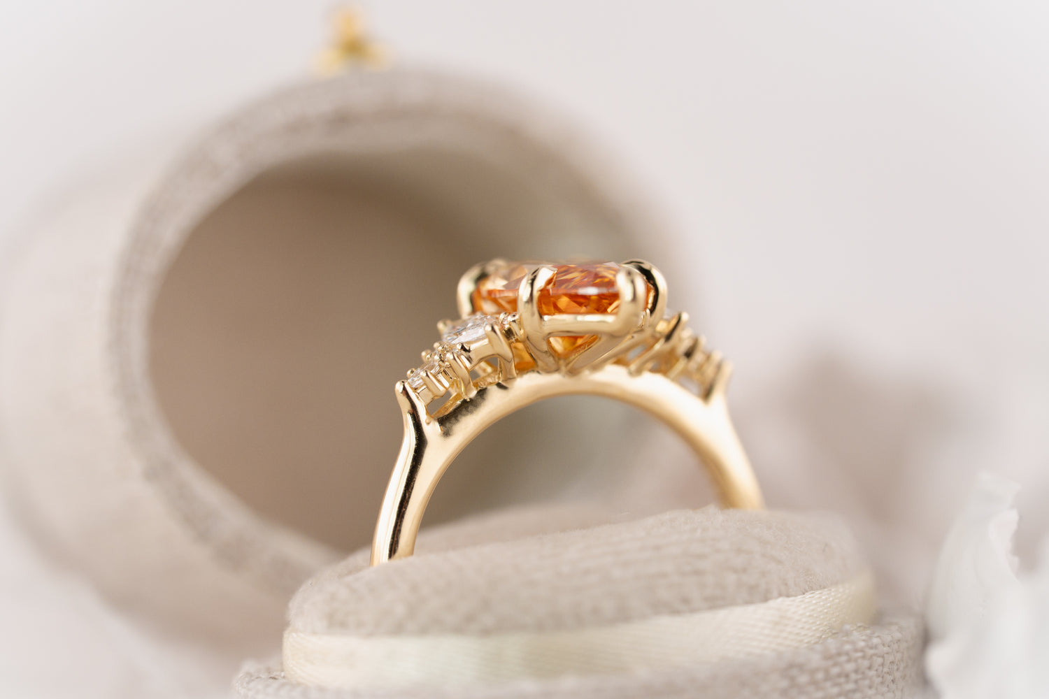 The Maeve Ring | 2.55 CT Marquise Orange Diamond
