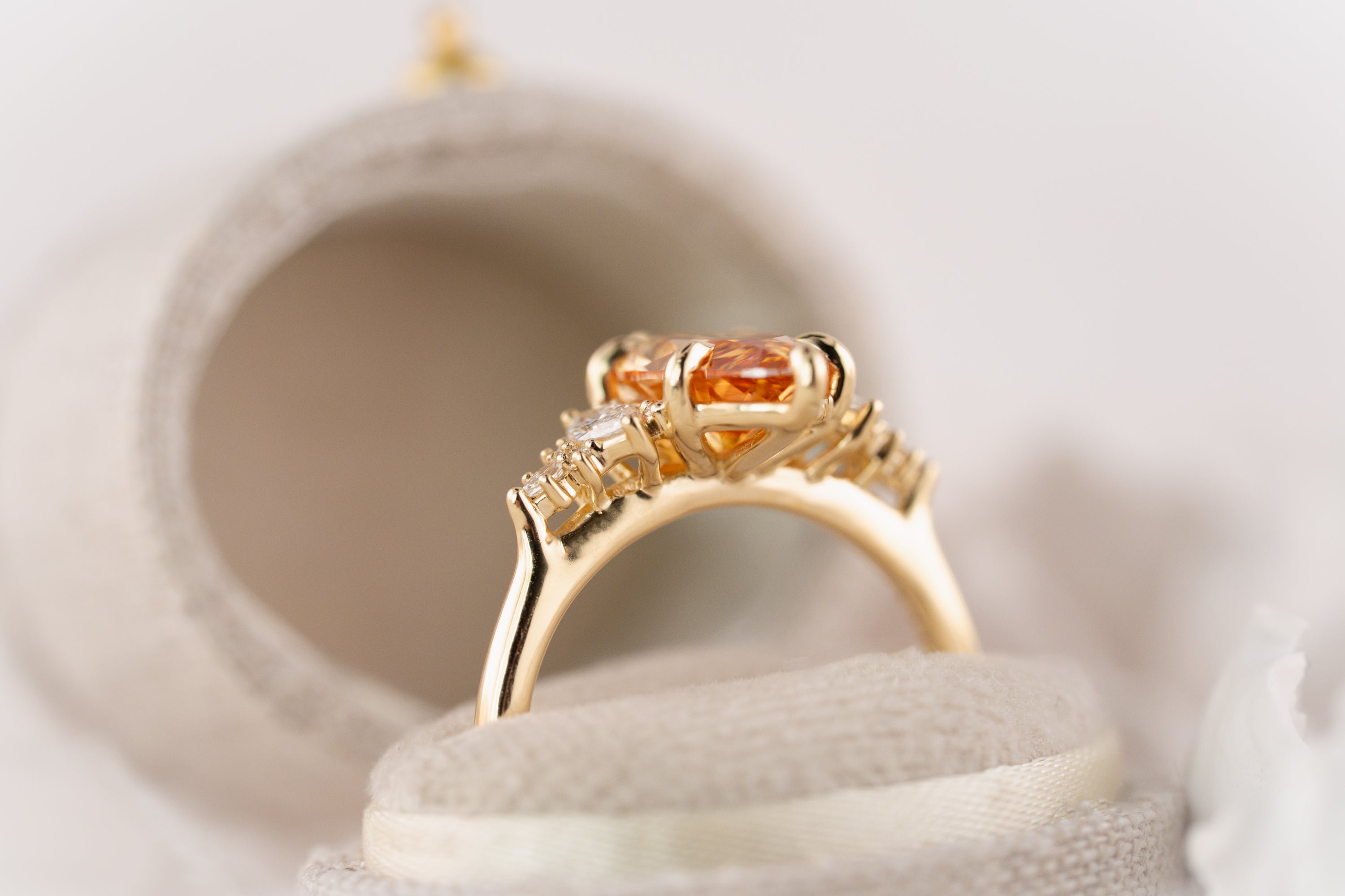 The Maeve Ring | 2.55 CT Marquise Orange Diamond