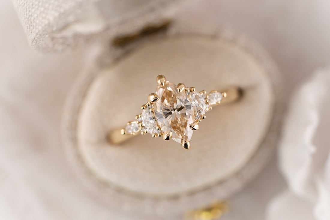 The Maeve Ring | 1.18 CT Marquise Champagne Diamond - Lavender Creek Gems 