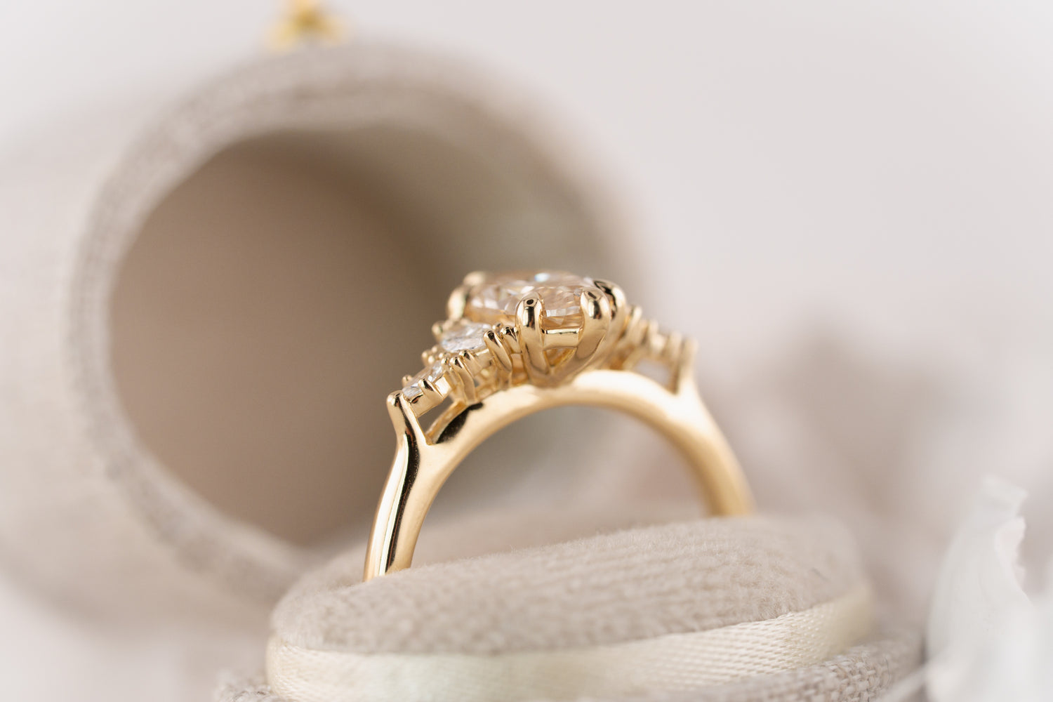 The Maeve Ring | 1.18 CT Marquise Champagne Diamond - Lavender Creek Gems 