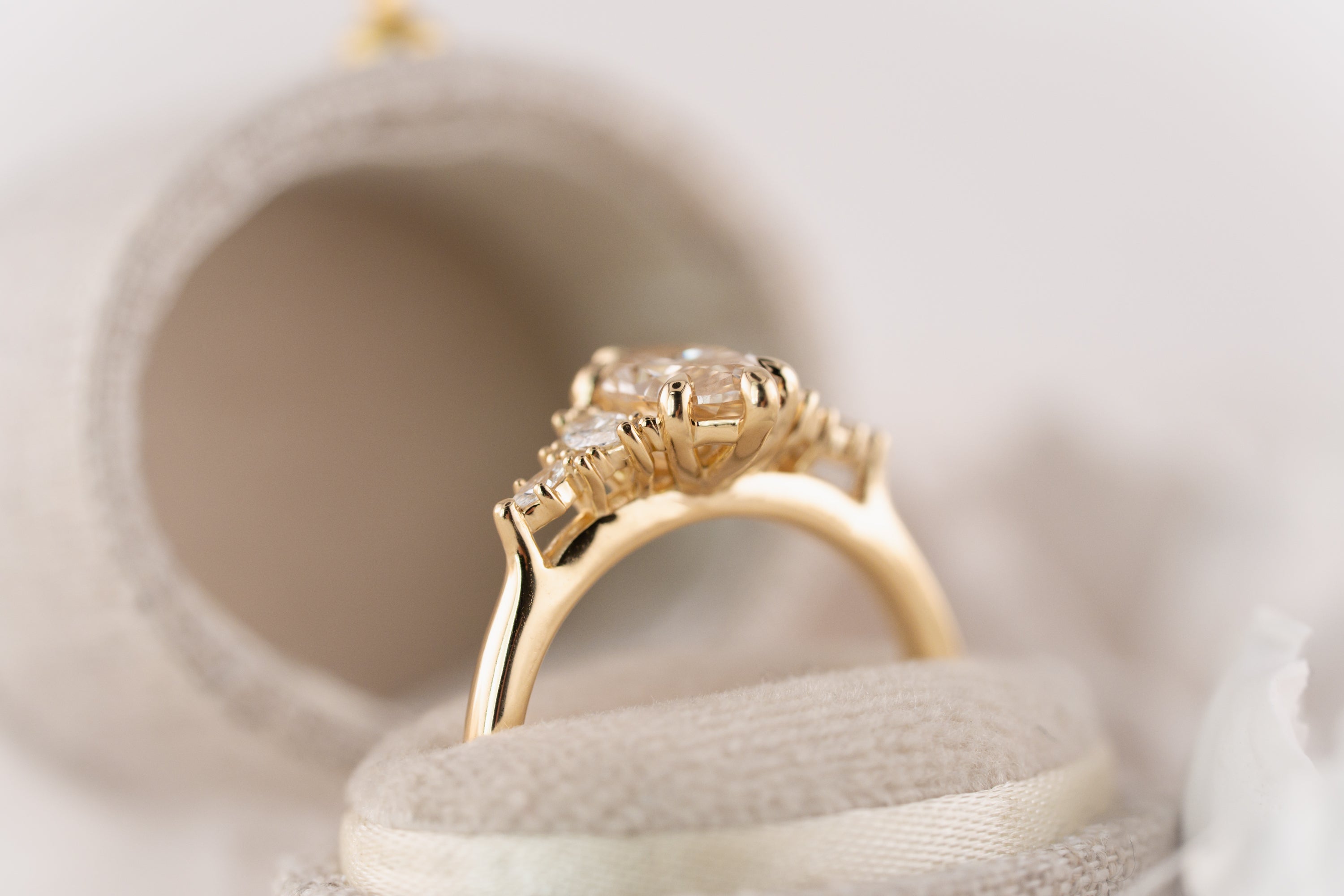 The Maeve Ring | 1.18 CT Marquise Champagne Diamond - Lavender Creek Gems 