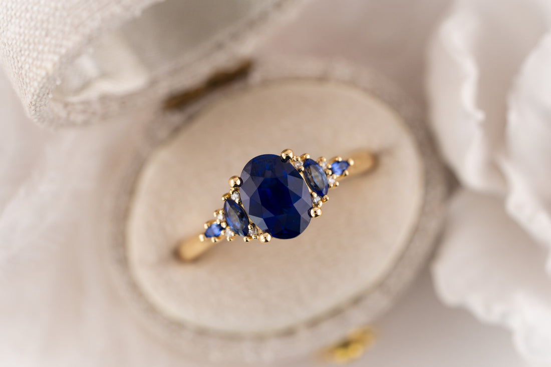The Maeve Ring | 1.54 CT Oval Blue Sapphire - Lavender Creek Gems 