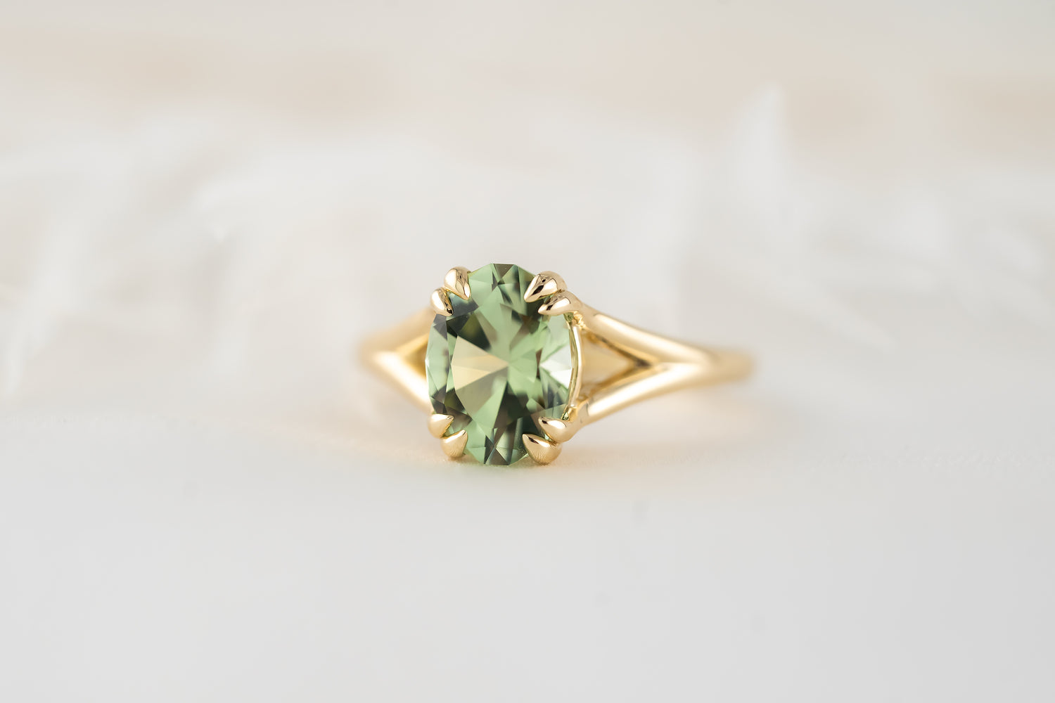 The Weaver Ring | 2.64 CT Oval Mint Green Tourmaline