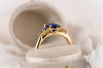 The Maeve Ring | 1.54 CT Oval Blue Sapphire - Lavender Creek Gems 