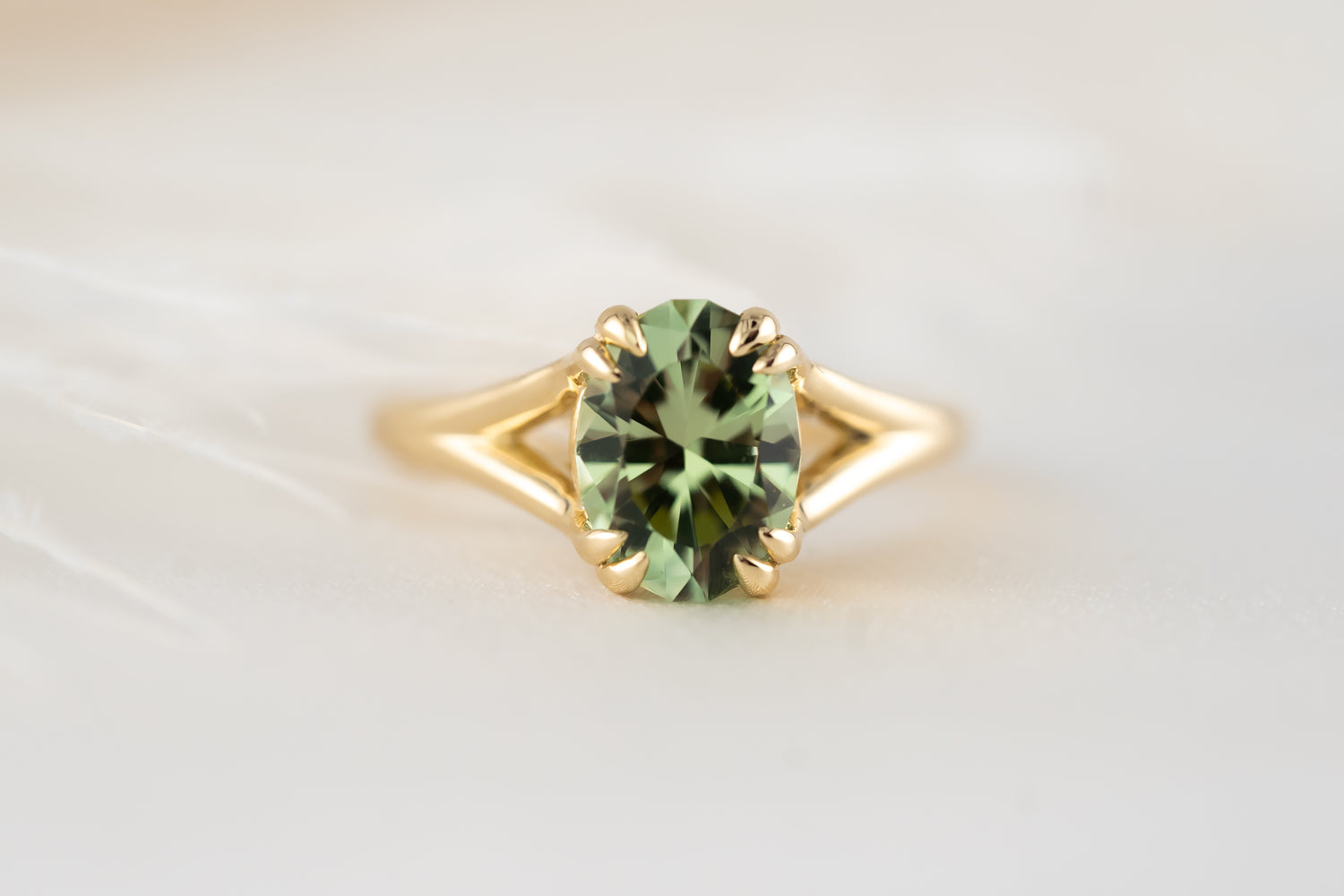 The Weaver Ring | 2.64 CT Oval Mint Green Tourmaline