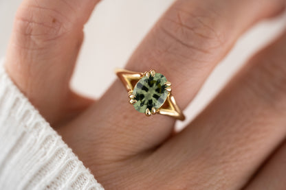 The Weaver Ring | 2.64 CT Oval Mint Green Tourmaline