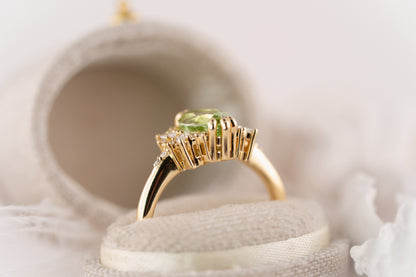 The Reverie Ring | 1.95 CT Marquise Green Tourmaline - Lavender Creek Gems 