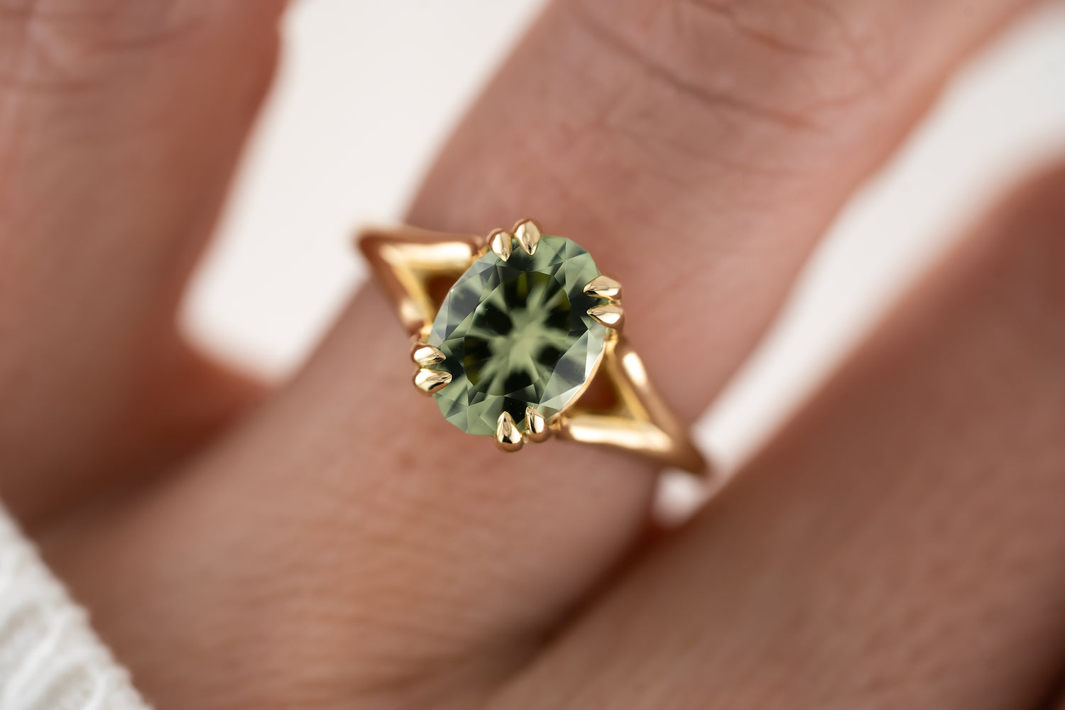 The Weaver Ring | 2.64 CT Oval Mint Green Tourmaline