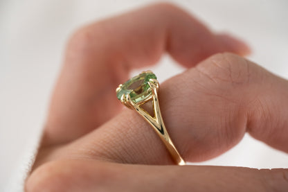 The Weaver Ring | 2.64 CT Oval Mint Green Tourmaline