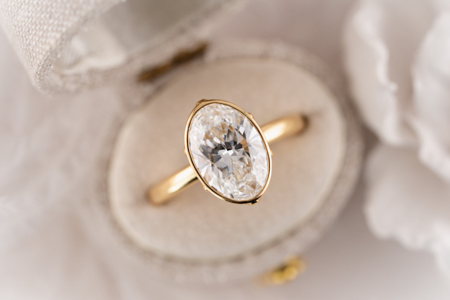 The Bezel Secret Garden Ring | 3 CT Oval Diamond