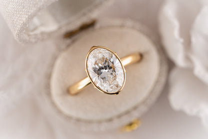 The Bezel Secret Garden Ring | 3 CT Oval Diamond