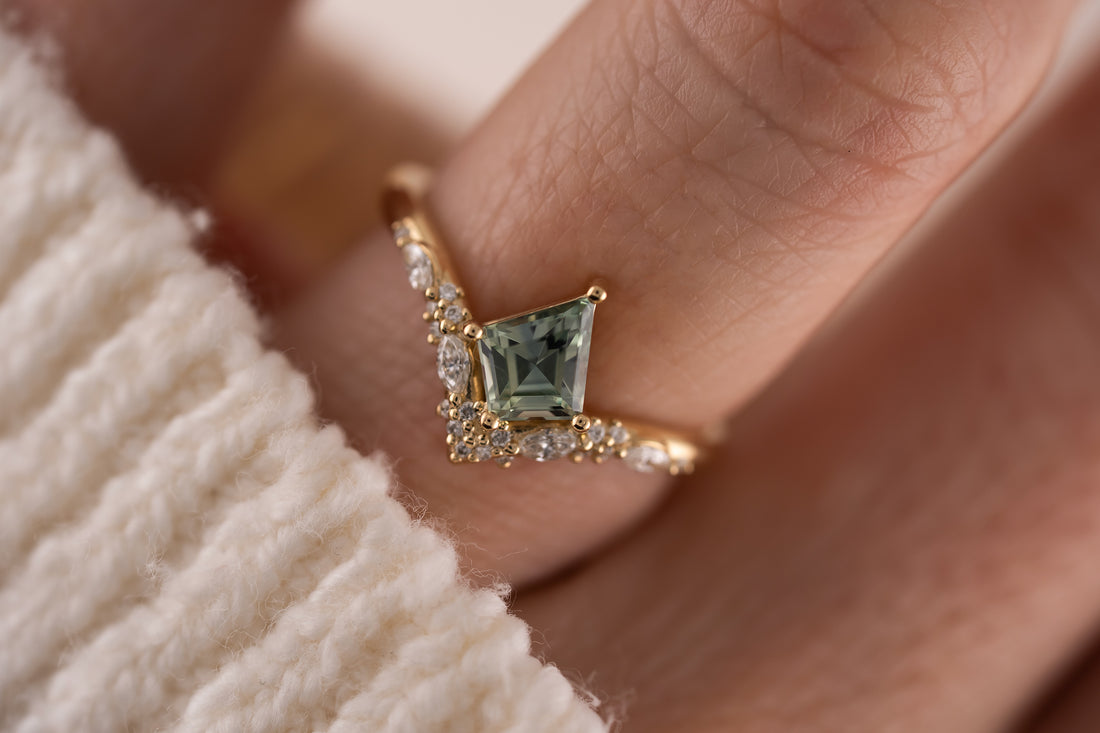 The Oracle Ring | 0.8 CT Kite Teal Sapphire - Lavender Creek Gems 