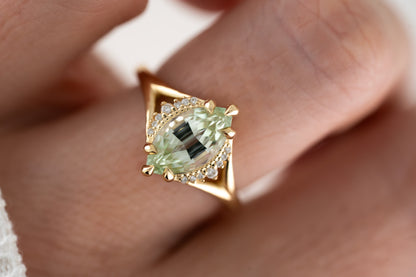 The Serendipity Ring | 2.18 CT Marquise Mint Green Tourmaline