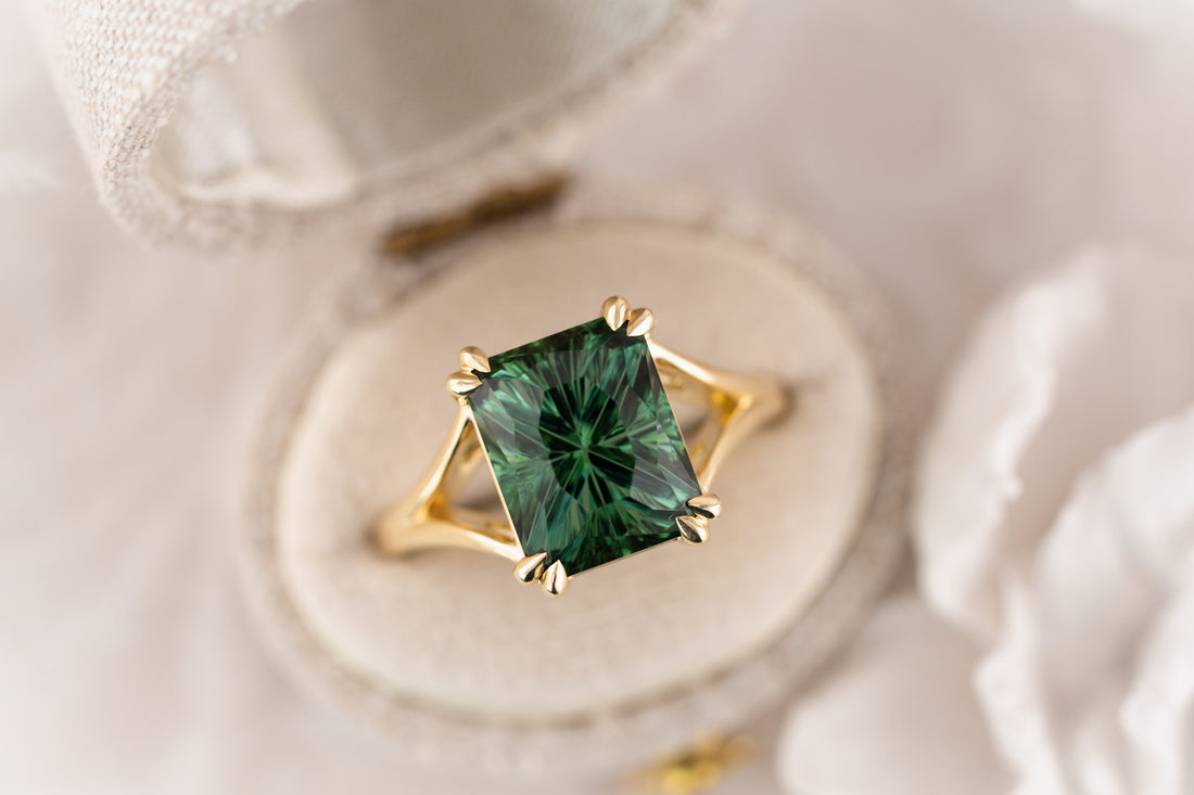 The Kismet Ring | 5.38 CT Rectangular Starbrite™ Teal Tourmaline