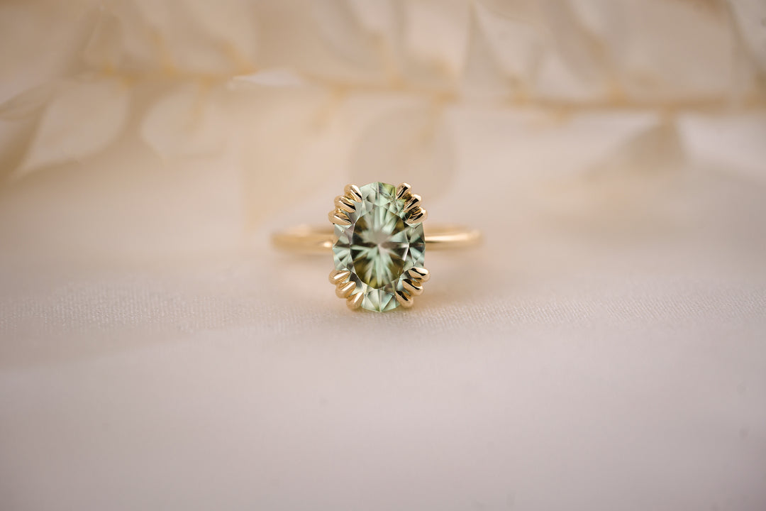 The Thalassa 3.7 CT Oval Mint Green Tourmaline Ring