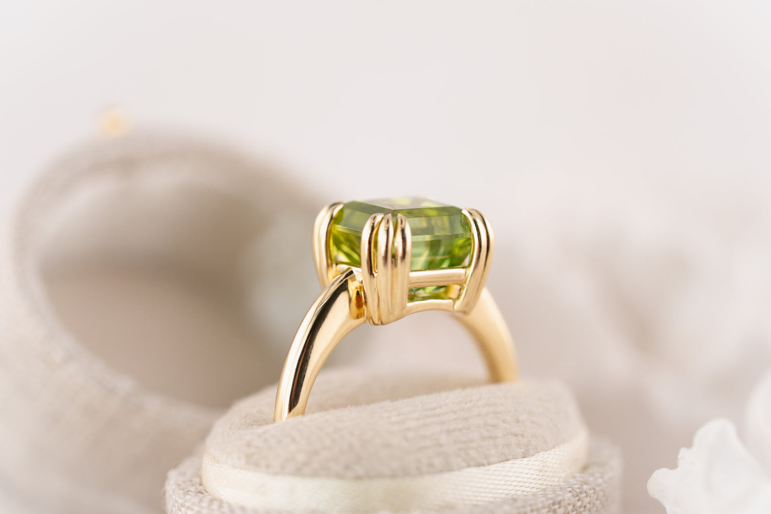 The Thalassa Ring | 4.72 CT Square Starbrite™ Cut Green Tourmaline