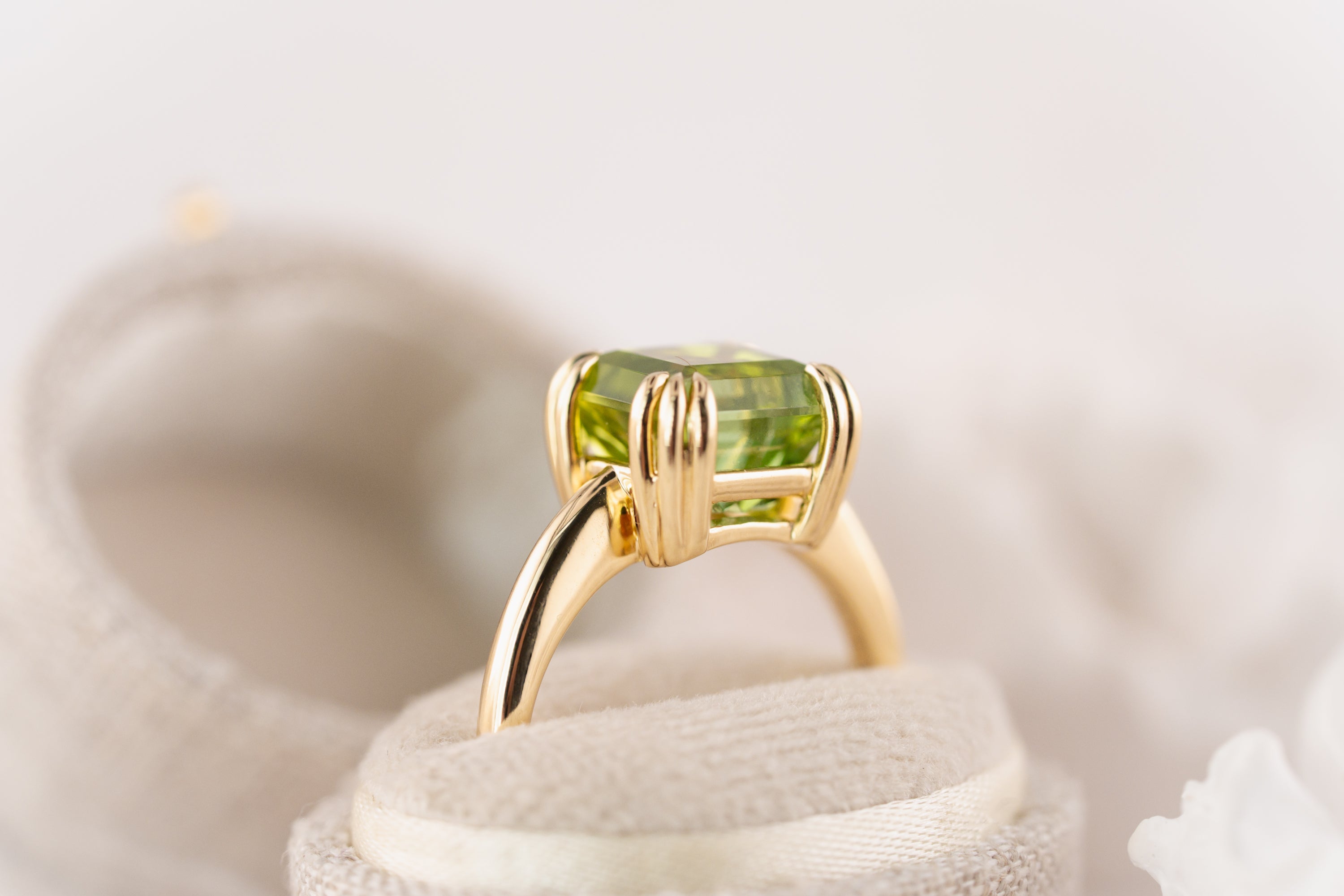 The Thalassa Ring | 4.72 CT Square Starbrite™ Cut Green Tourmaline