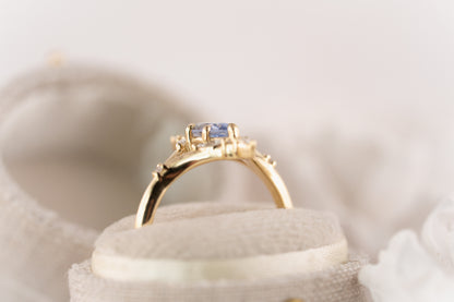 The Croía Ring | 0.66 CT Marquise Blue/Purple Sapphire