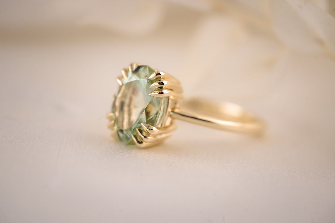 The Thalassa 3.7 CT Oval Mint Green Tourmaline Ring