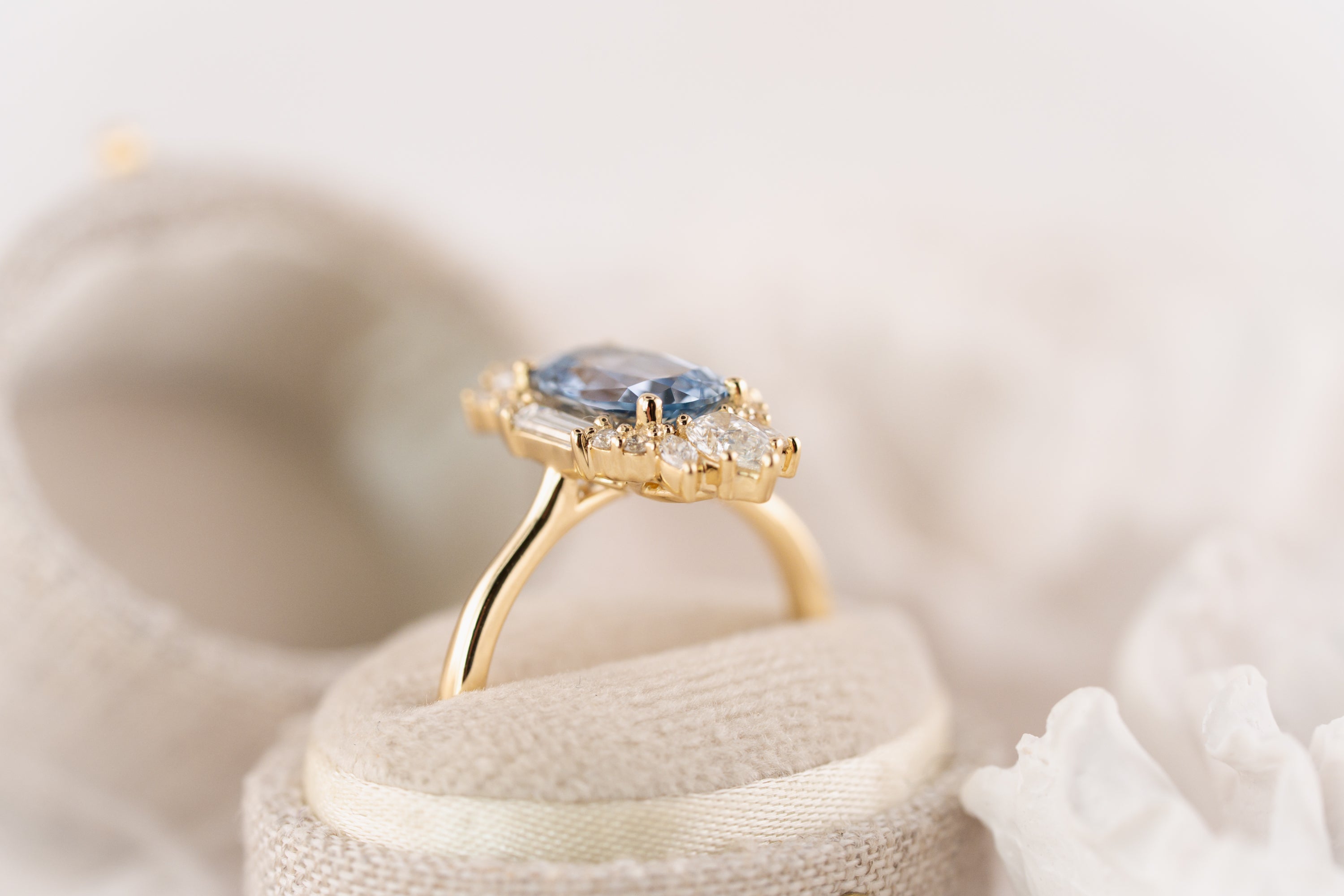 The Georgia Ring | 2.11 CT Oval Carolina Blue Sapphire