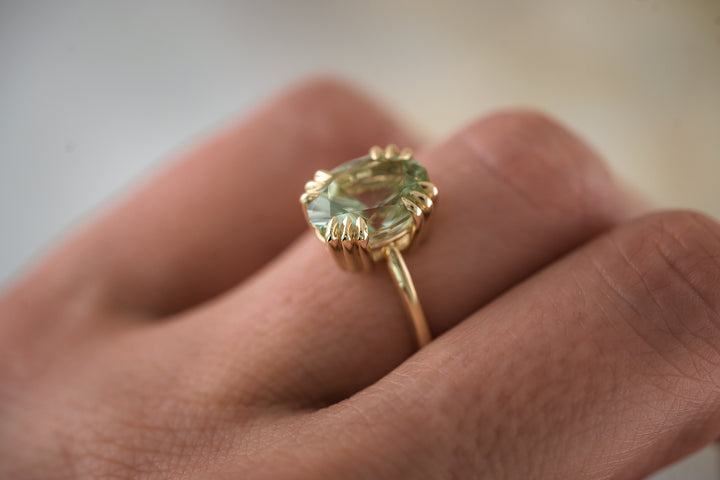 The Thalassa 3.7 CT Oval Mint Green Tourmaline Ring