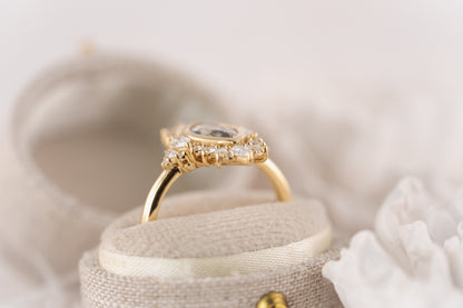 The Ethereal Ring | 1.22 CT Marquise Gray/Green Sapphire