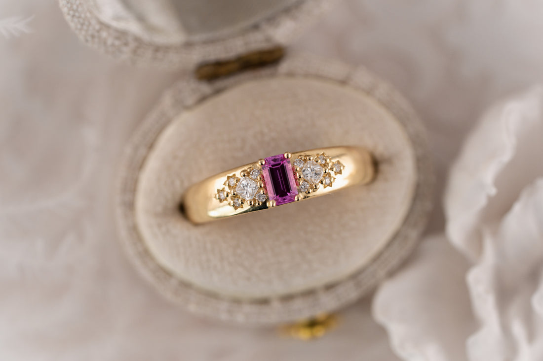 The Astral Ring | Emerald Cut Sapphire - Lavender Creek Gems