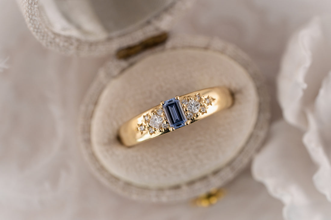 The Astral Ring | Emerald Cut Sapphire - Lavender Creek Gems