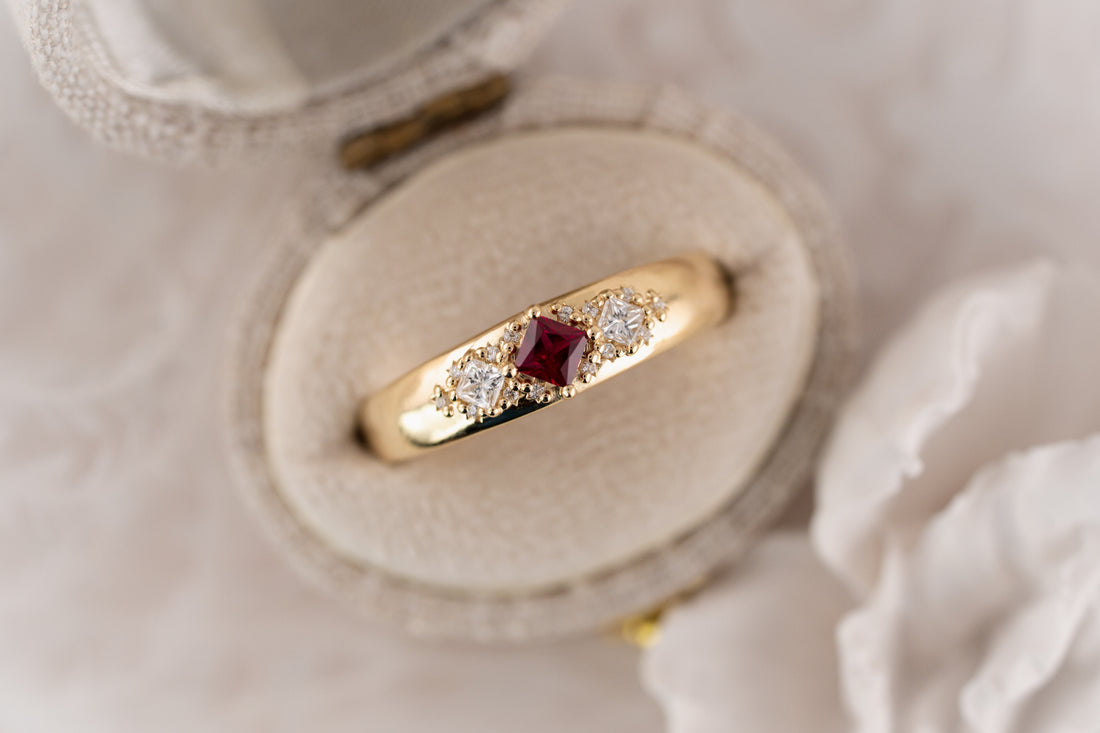 The Astral Ring | Princess Cut - Lavender Creek Gems 