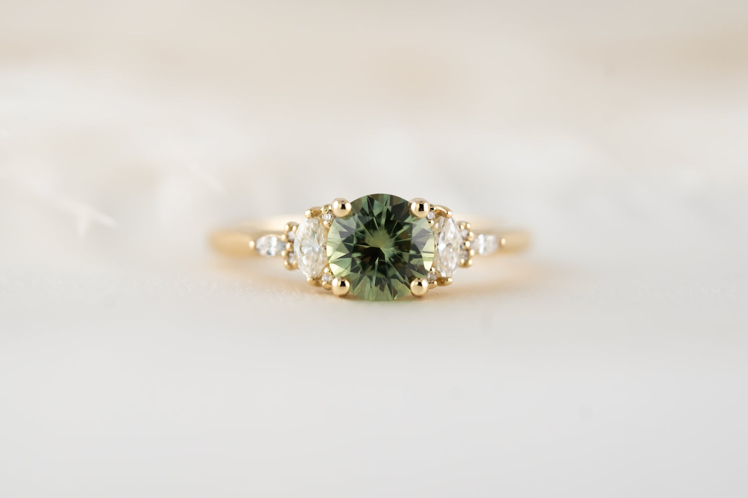 The Maeve Ring | 1.23 CT Round Teal Montana Sapphire