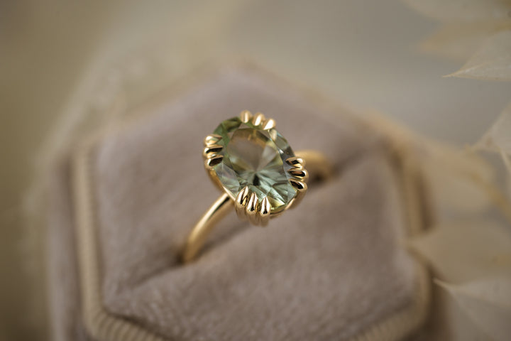 The Thalassa 3.7 CT Oval Mint Green Tourmaline Ring