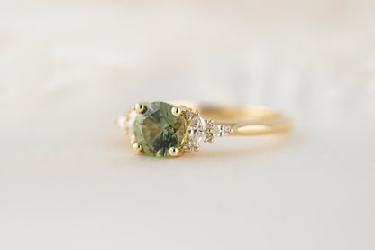 The Maeve Ring | 1.23 CT Round Teal Montana Sapphire