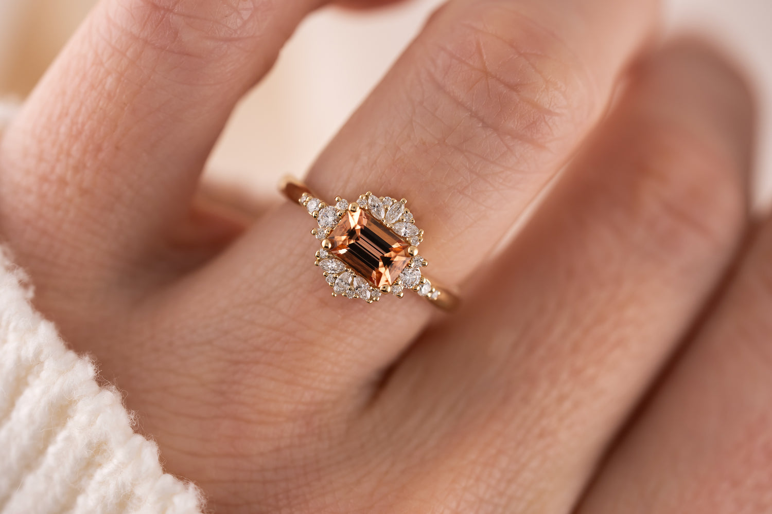 The Comtesse Ring | 1.01 CT Emerald Cut Imperial Topaz - Lavender Creek Gems 