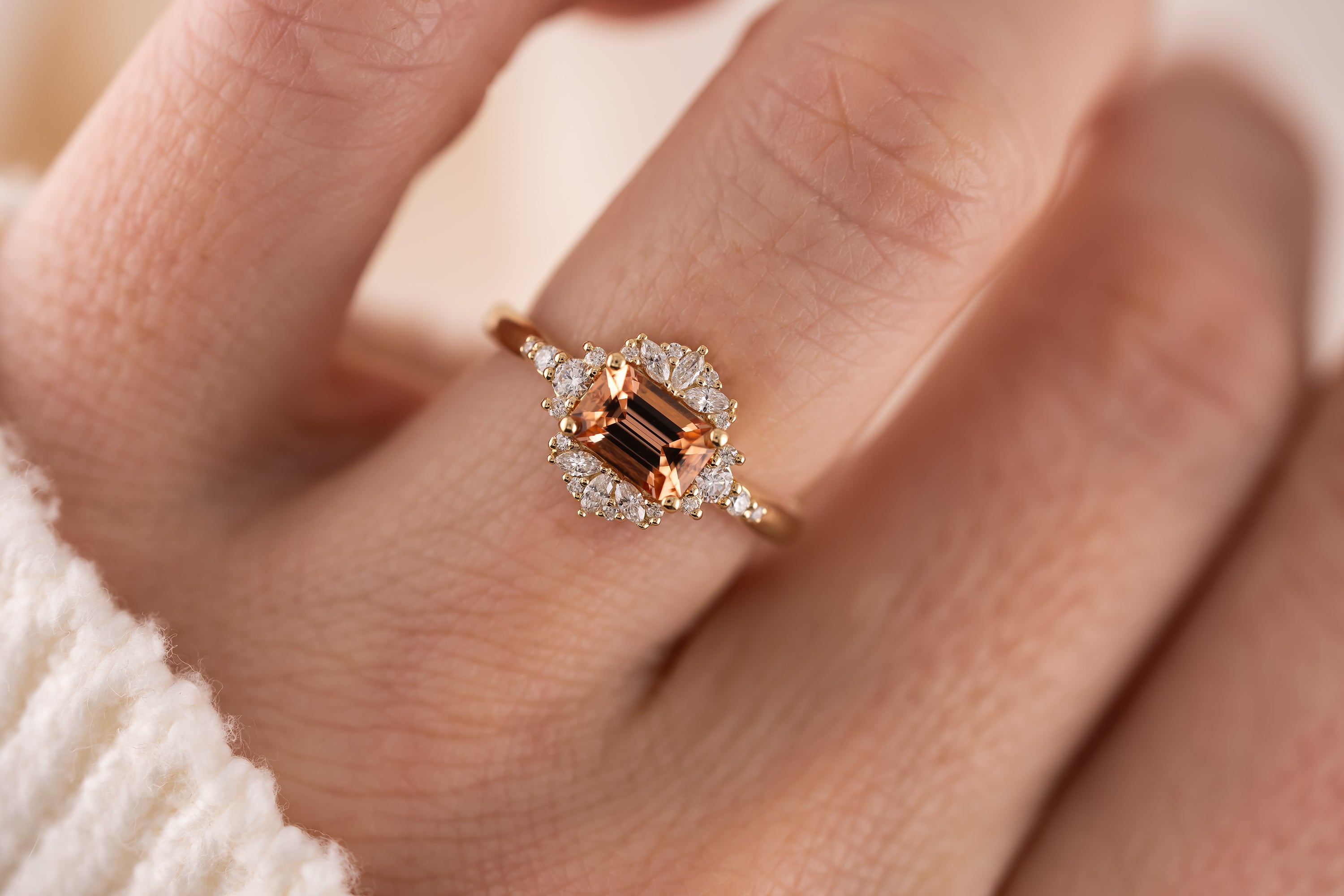The Comtesse Ring | 1.01 CT Emerald Cut Imperial Topaz - Lavender Creek Gems 