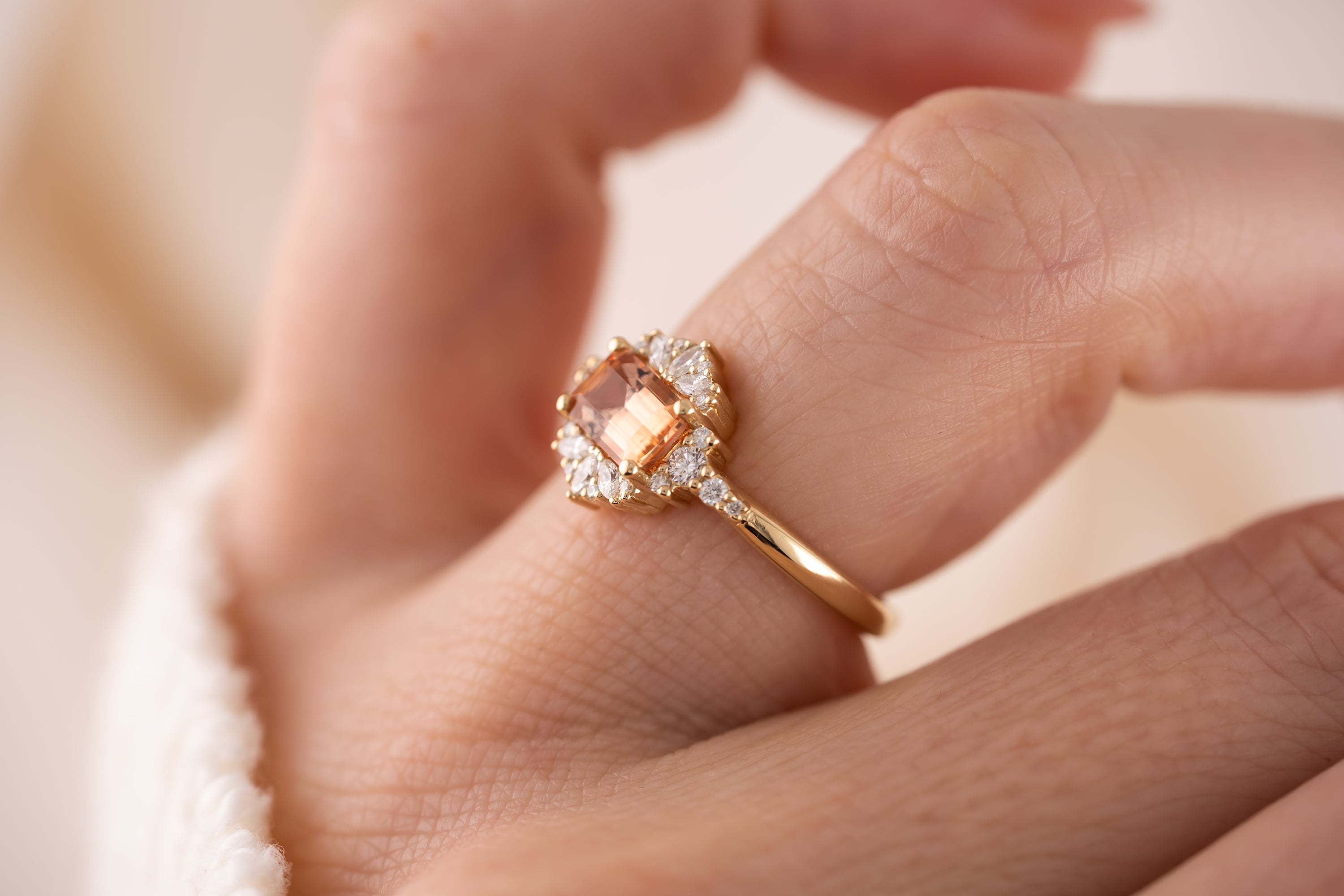 The Comtesse Ring | 1.01 CT Emerald Cut Imperial Topaz - Lavender Creek Gems 