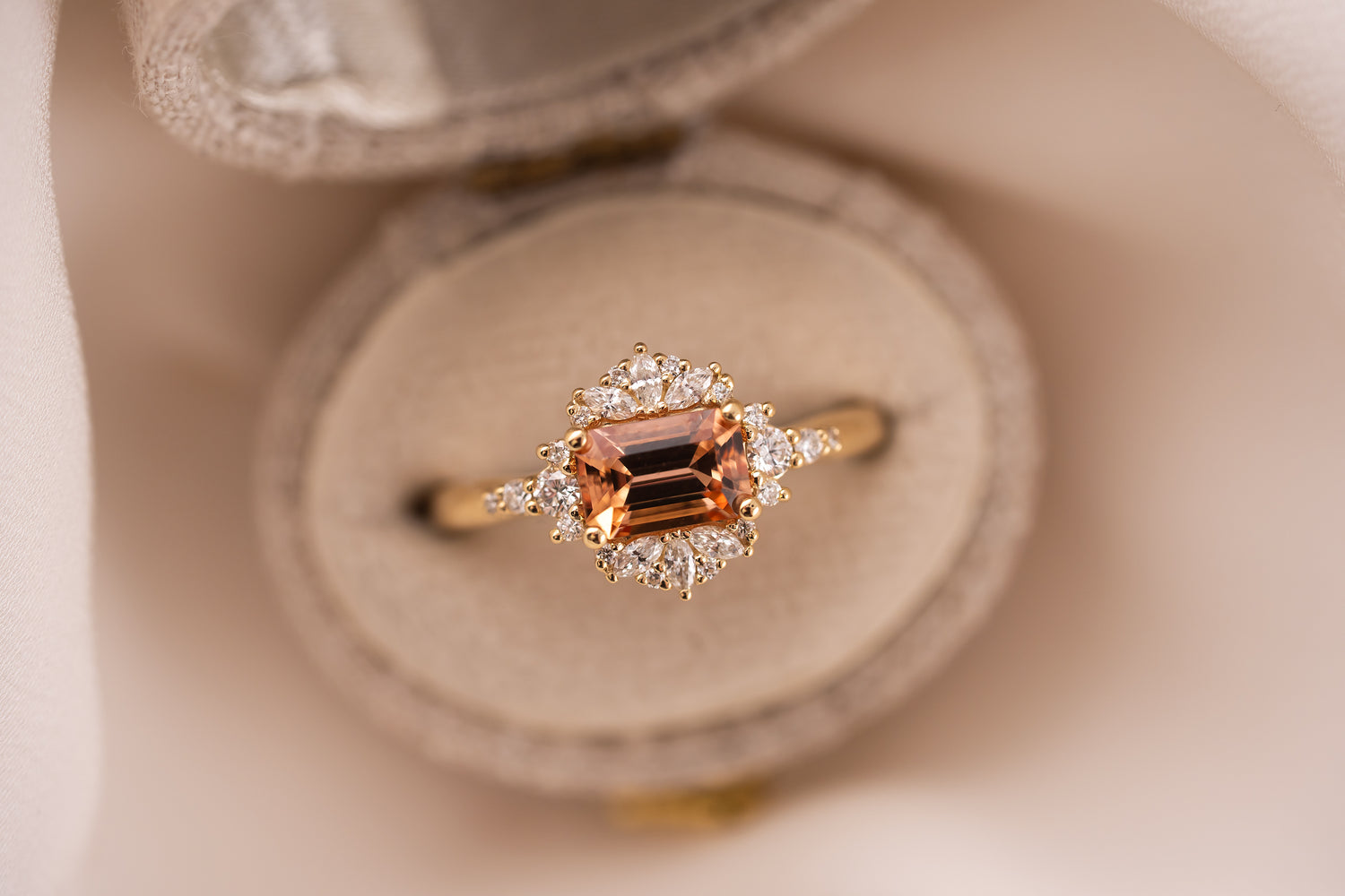 The Comtesse Ring | 1.01 CT Emerald Cut Imperial Topaz - Lavender Creek Gems 