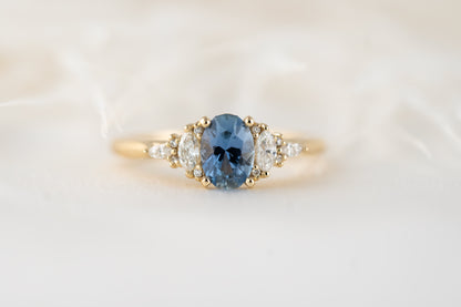 The Maeve Ring | 0.8 CT Oval Blue Sapphire