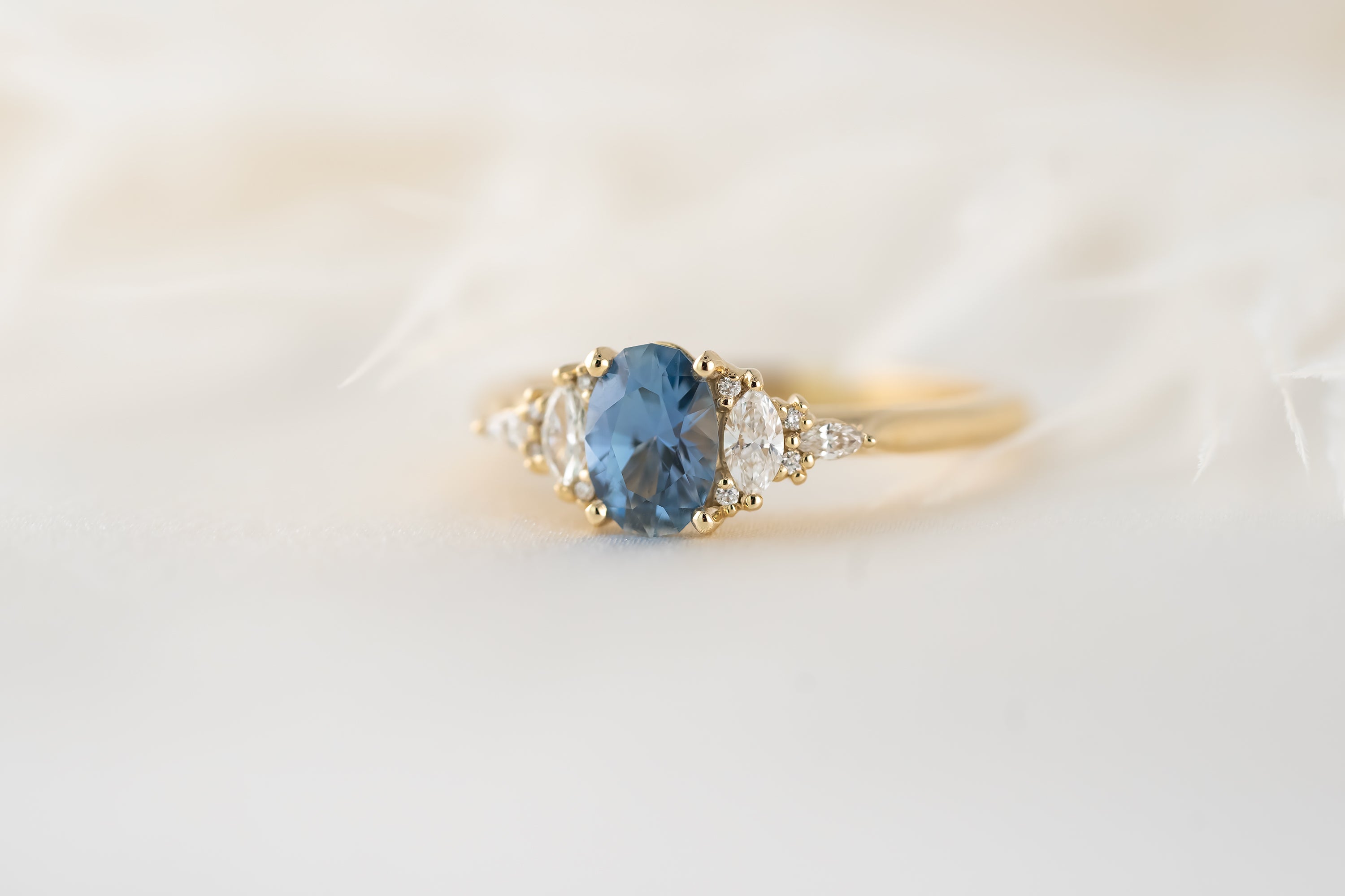 The Maeve Ring | 0.8 CT Oval Blue Sapphire - Lavender Creek Gems 