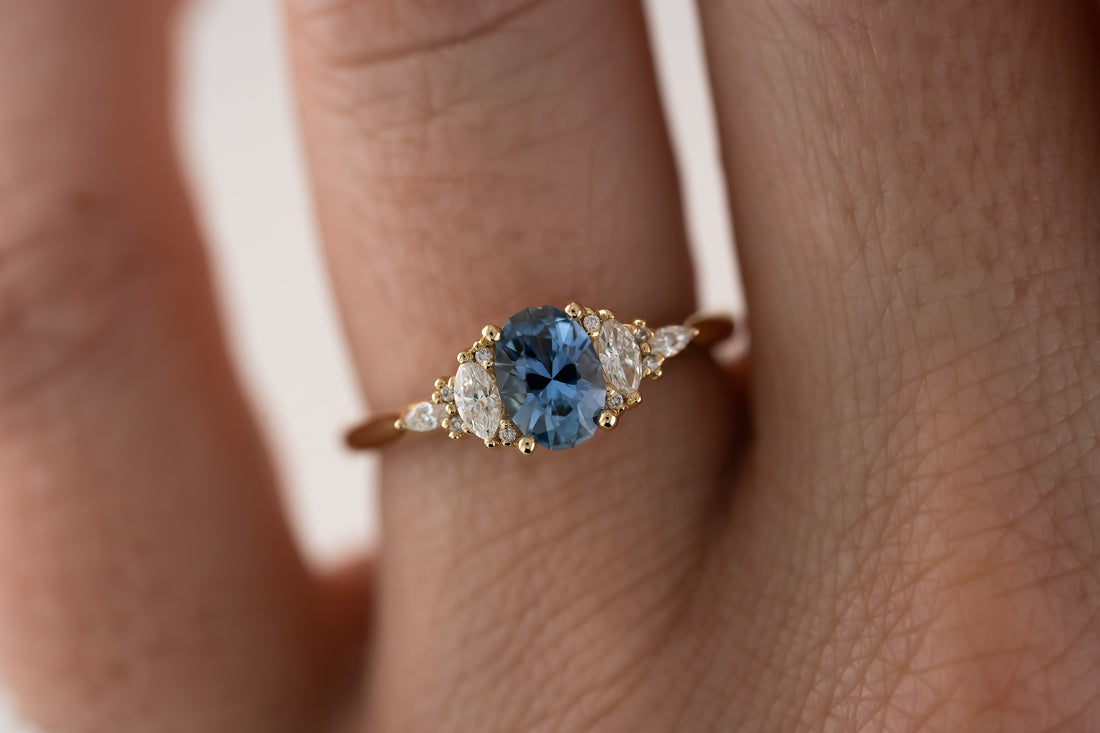 The Maeve Ring | 0.8 CT Oval Blue Sapphire - Lavender Creek Gems