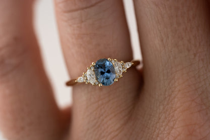 The Maeve Ring | 0.8 CT Oval Blue Sapphire