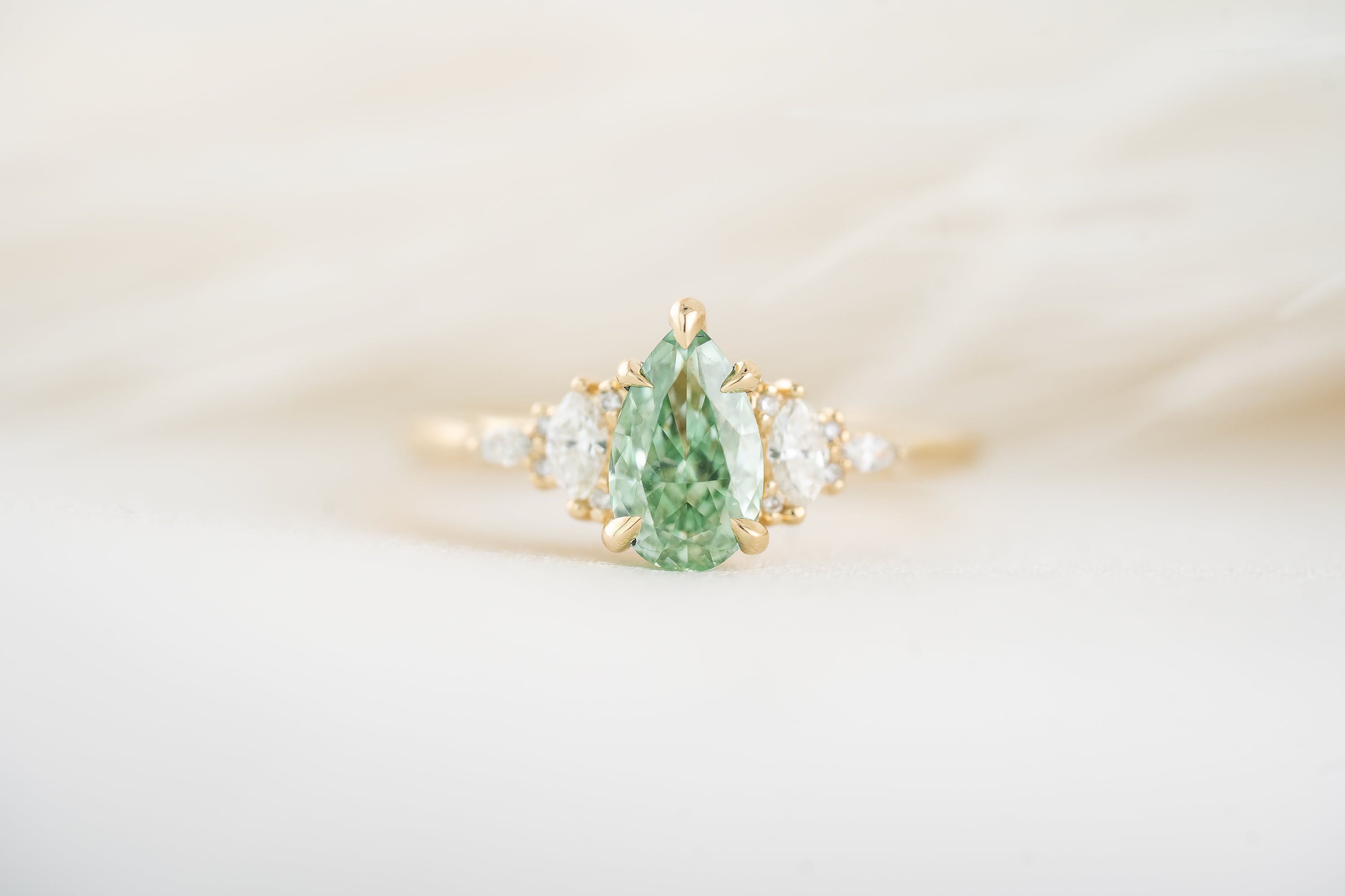 The Maeve Ring | 1 CT Pear Green Lab Diamond - Lavender Creek Gems 